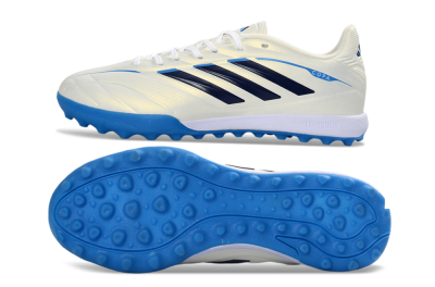 Adidas Copa Pure 3 Elite TF Football Shoes - White/Navy Blue/Cyan Blue