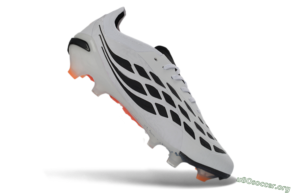 Adidas Predator 26 Elite FG Football Boots - White/Electric Orange/Sleek Black 5