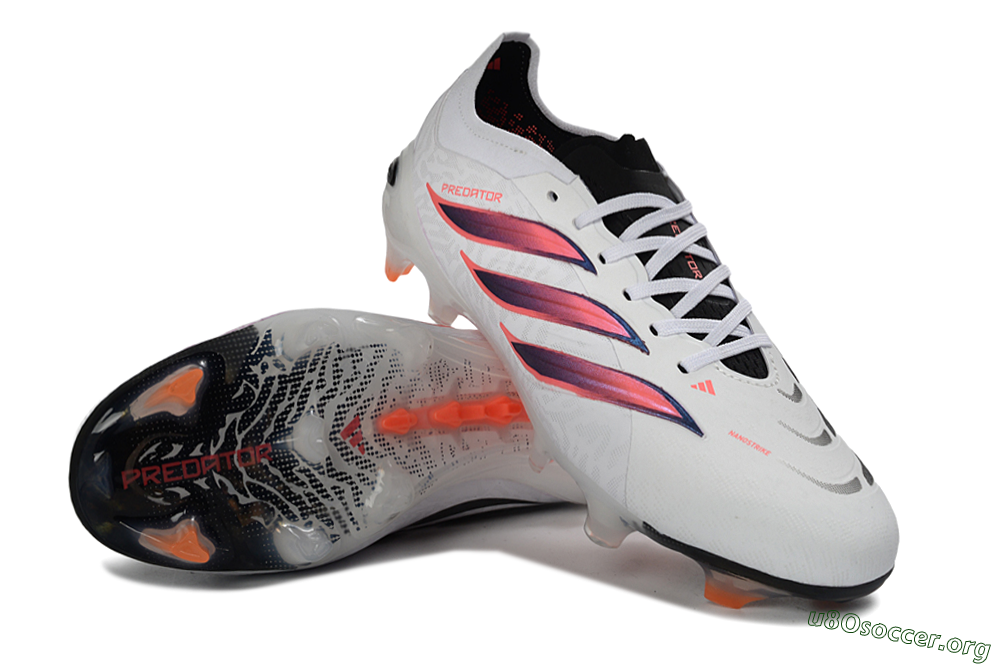 Adidas Predator 26 Elite FG Football Boots - White/Electric Orange/Sleek Black 4