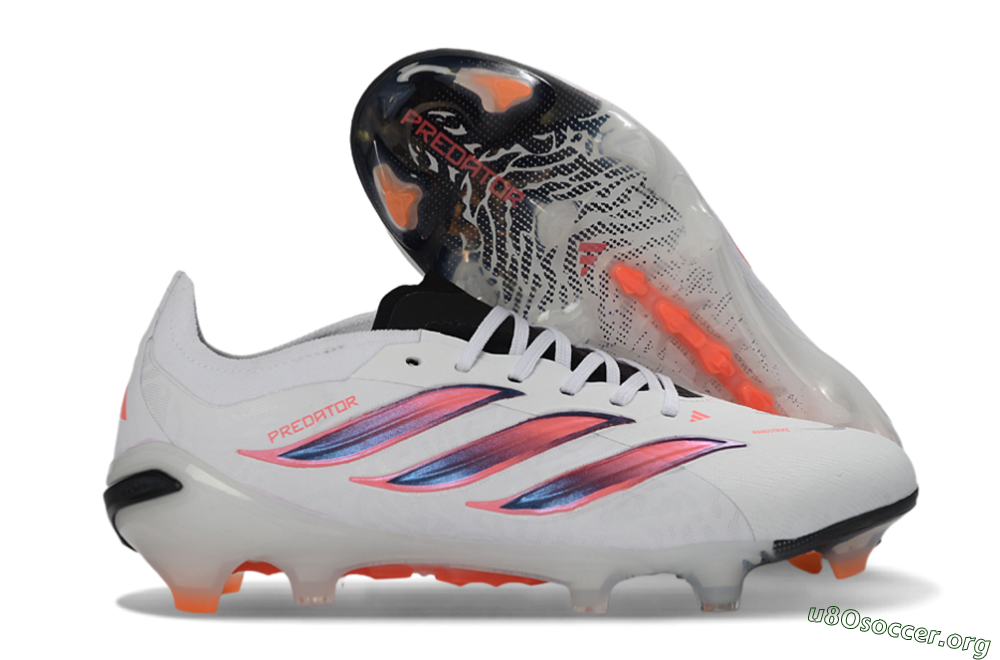 Adidas Predator 26 Elite FG Football Boots - White/Electric Orange/Sleek Black 2