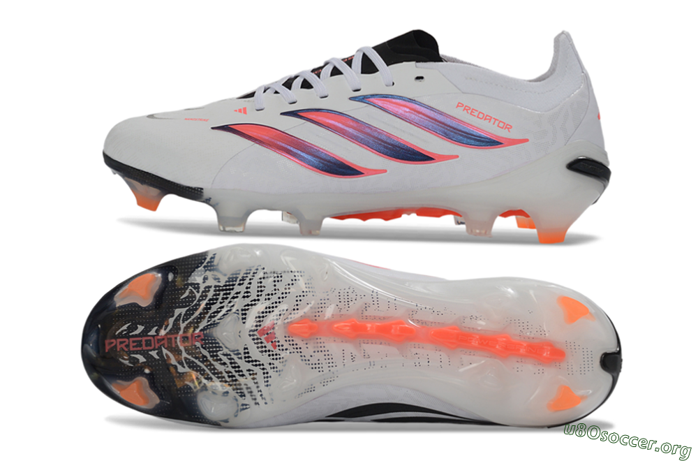 Adidas Predator 26 Elite FG Football Boots - White/Electric Orange/Sleek Black 1