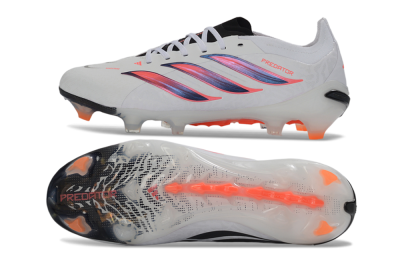 Adidas Predator 26 Elite FG Football Boots - White/Electric Orange/Sleek Black