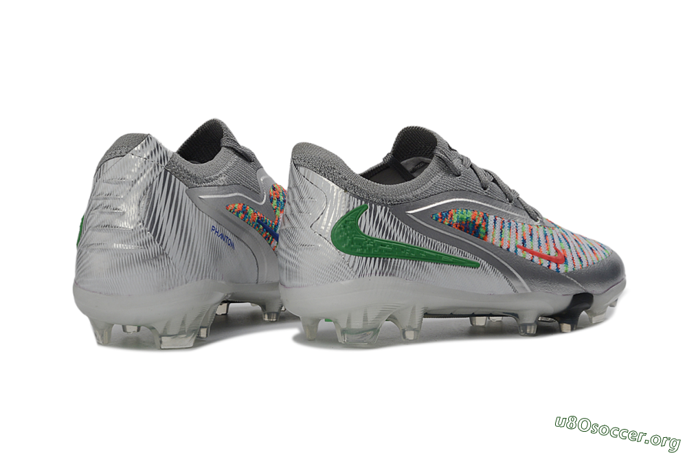 Nike Phantom 6 Elite Low FG Football Boots - Silver/Vibrant Green/Multicolor 6