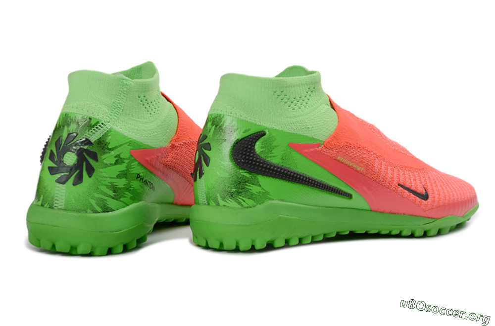 Nike Phantom 6 Elite High TF Football Shoes - Orange/Neon Pink/Lime Green 6
