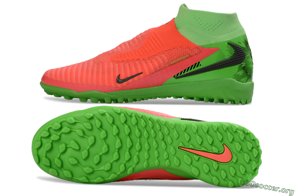 Nike Phantom 6 Elite High TF Football Shoes - Orange/Neon Pink/Lime Green 1