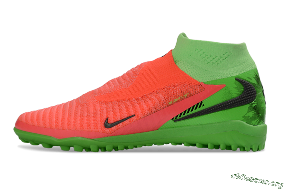 Nike Phantom 6 Elite High TF Football Shoes - Orange/Neon Pink/Lime Green 3