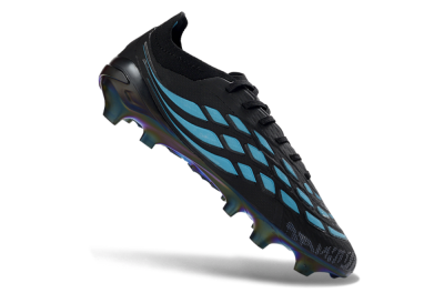 Adidas Predator 26 Elite FG Football Boots - Black/Electric Blue/Rainbow Iridescent