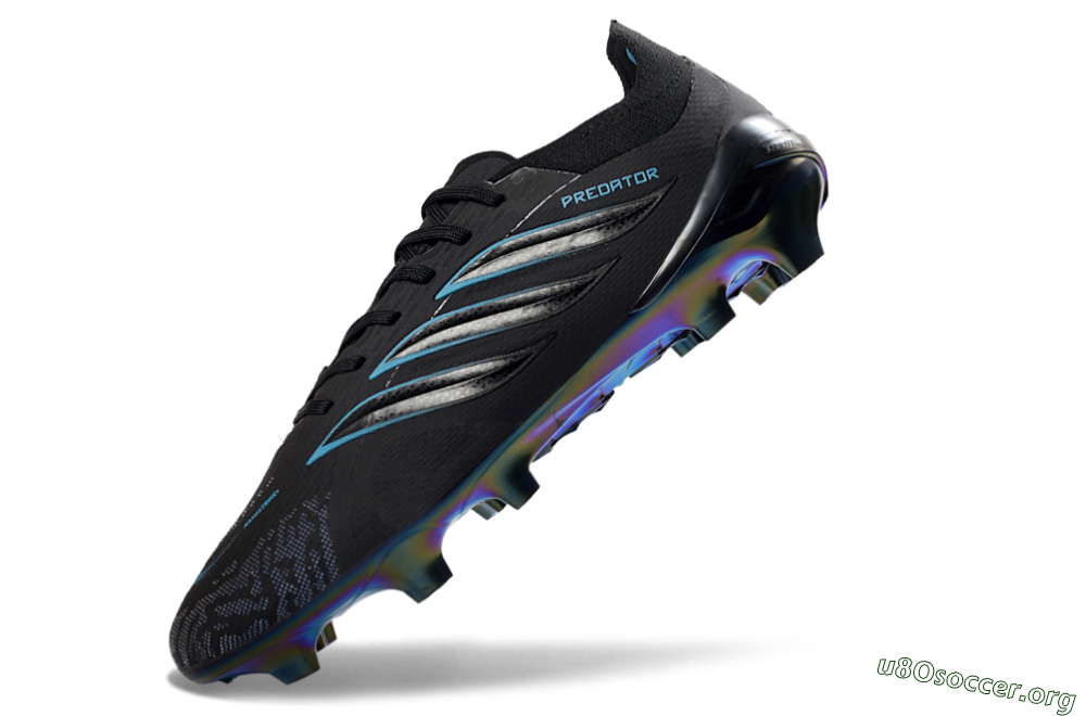 Adidas Predator 26 Elite FG Football Boots - Black/Electric Blue/Rainbow Iridescent 5