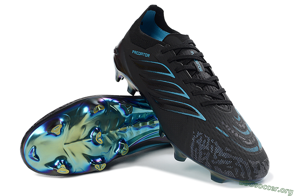 Adidas Predator 26 Elite FG Football Boots - Black/Electric Blue/Rainbow Iridescent 0