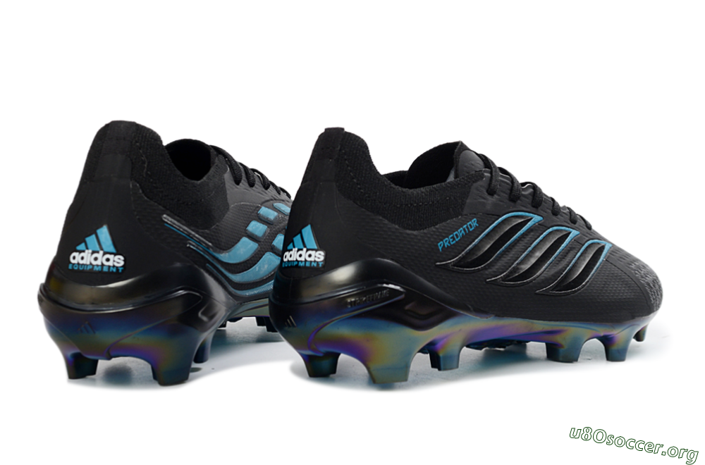 Adidas Predator 26 Elite FG Football Boots - Black/Electric Blue/Rainbow Iridescent 6
