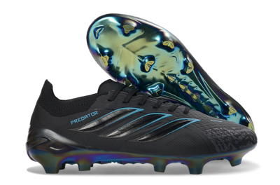 Adidas Predator 26 Elite FG Football Boots - Black/Electric Blue/Rainbow Iridescent
