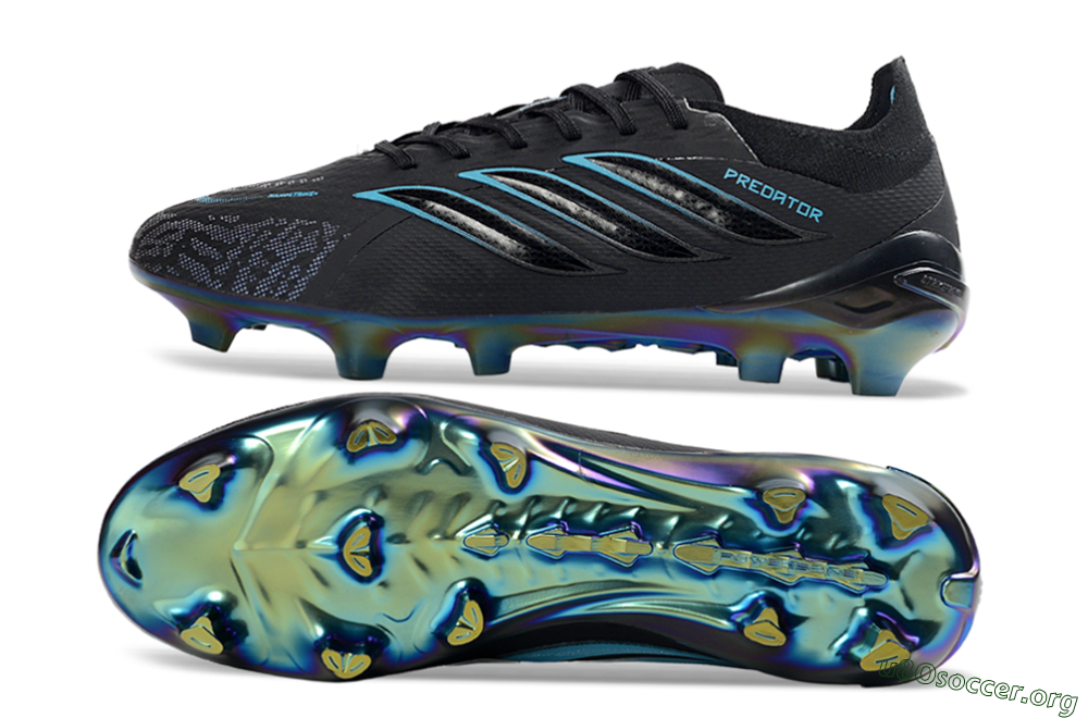 Adidas Predator 26 Elite FG Football Boots - Black/Electric Blue/Rainbow Iridescent 1