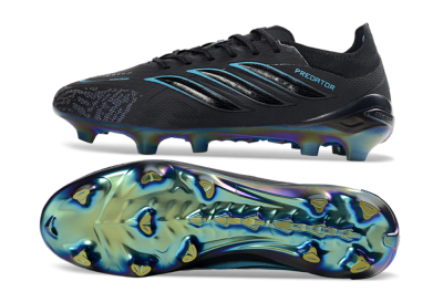 Adidas Predator 26 Elite FG Football Boots - Black/Electric Blue/Rainbow Iridescent
