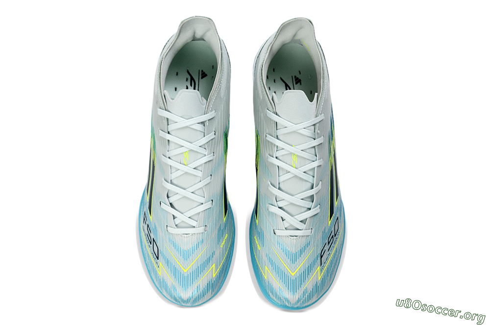 Adidas F50 Pro TF Football Shoes - Blue/Aqua Blue/Neon Yellow 4