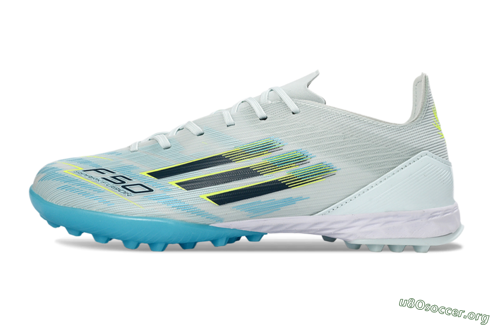 Adidas F50 Pro TF Football Shoes - Blue/Aqua Blue/Neon Yellow 3