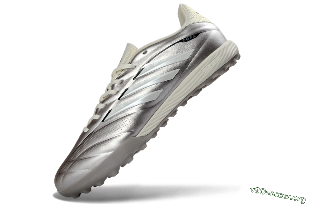 Adidas Copa Pure 2+ Elite TF Football Shoes - Silver/Metallic Gray/White 5