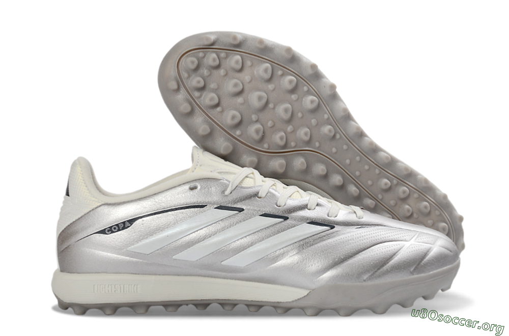 Adidas Copa Pure 2+ Elite TF Football Shoes - Silver/Metallic Gray/White 2