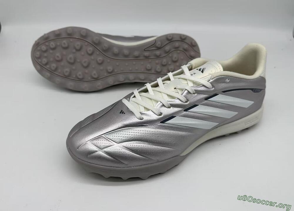 Adidas Copa Pure 2+ Elite TF Football Shoes - Silver/Metallic Gray/White