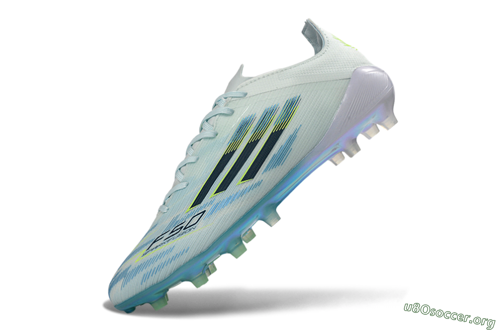 Adidas F50 Elite AG Football Boots - Light/Iridescent Blue/Spectral Yellow 5