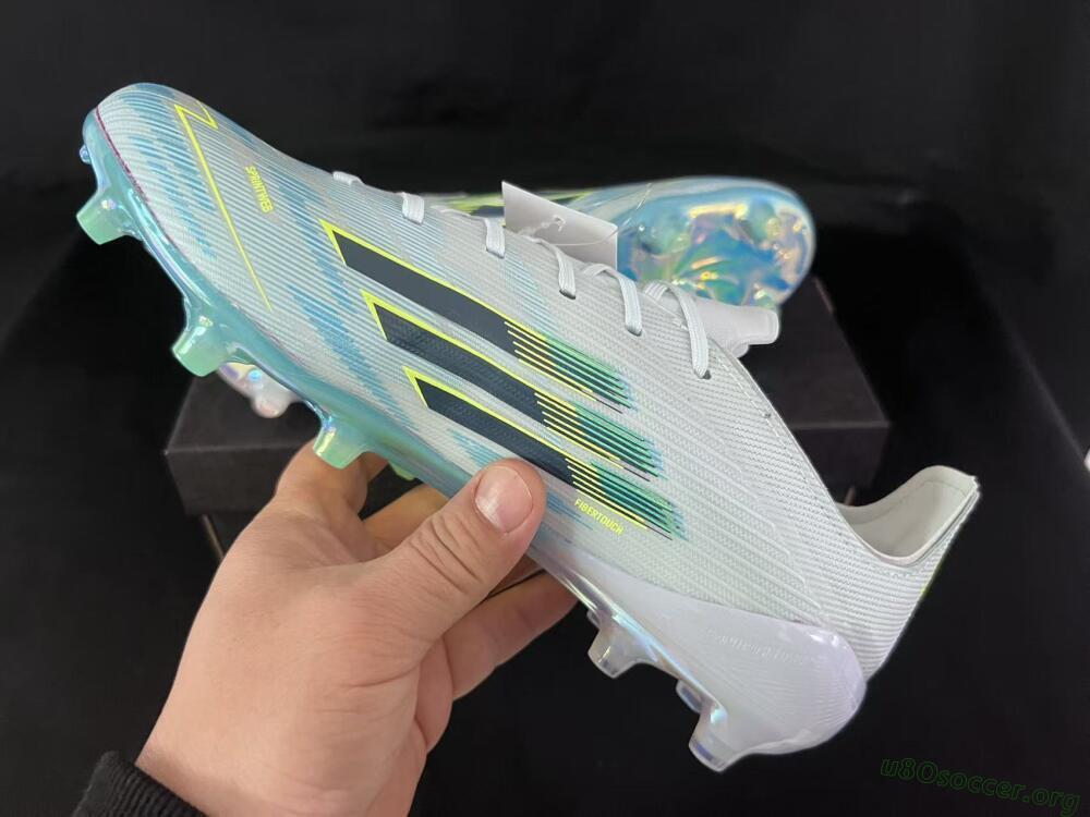 Adidas F50 Elite AG Football Boots - Light/Iridescent Blue/Spectral Yellow