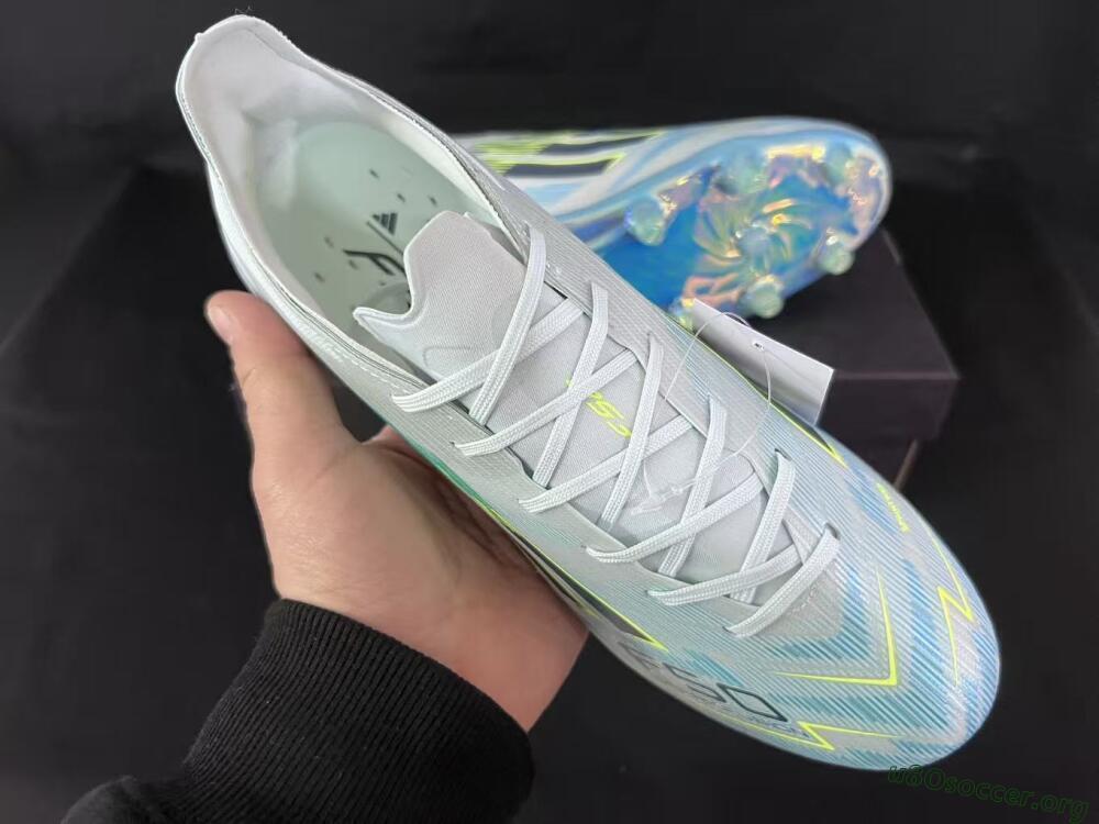 Adidas F50 Elite AG Football Boots - Light/Iridescent Blue/Spectral Yellow