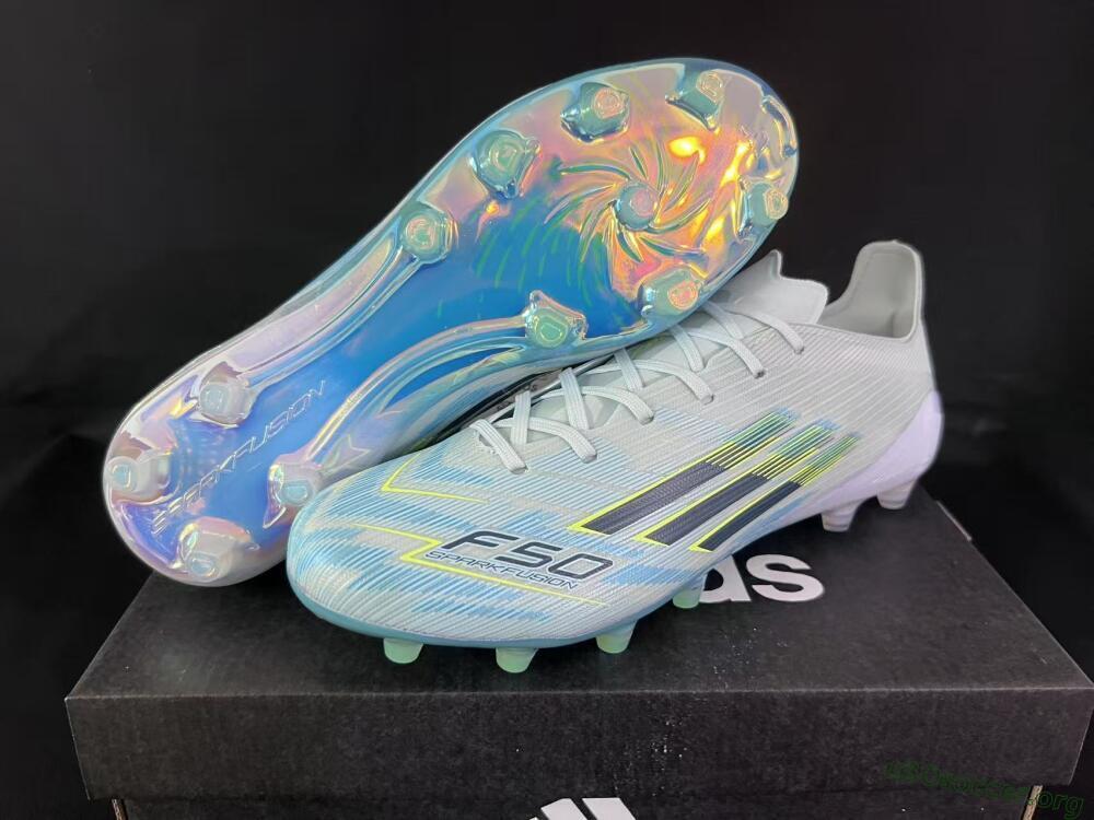 Adidas F50 Elite AG Football Boots - Light/Iridescent Blue/Spectral Yellow