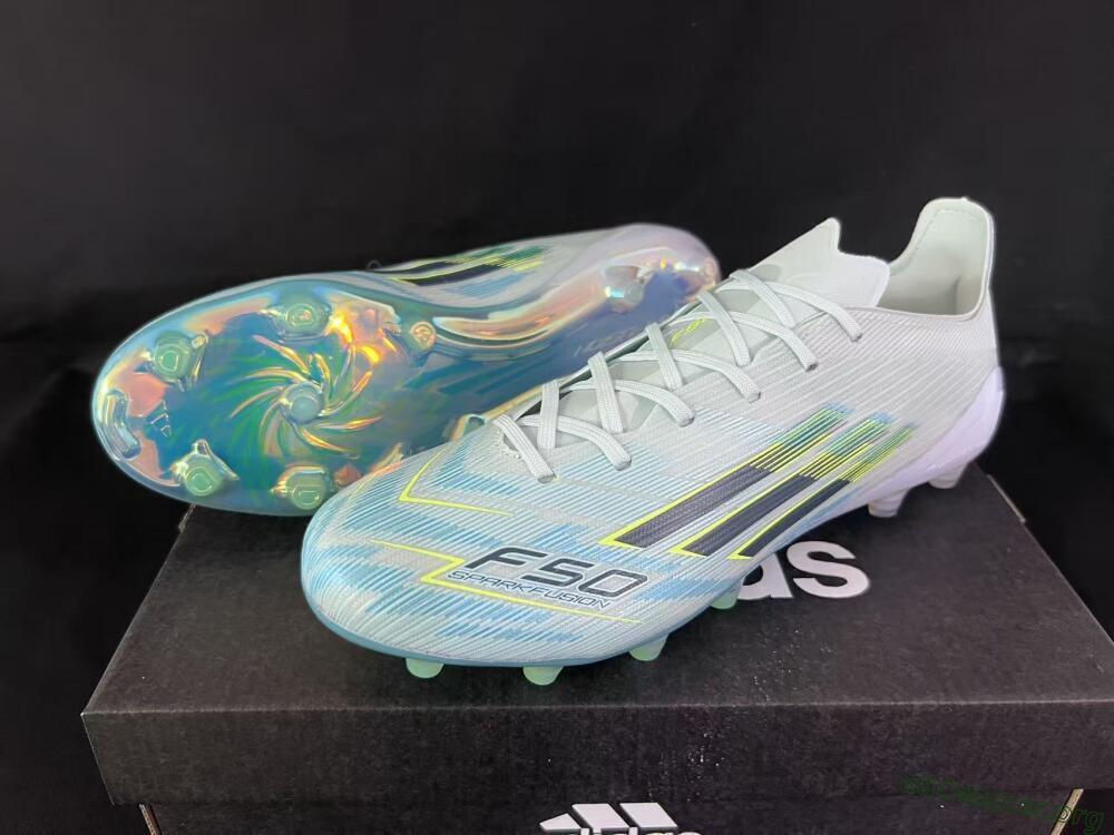 Adidas F50 Elite AG Football Boots - Light/Iridescent Blue/Spectral Yellow