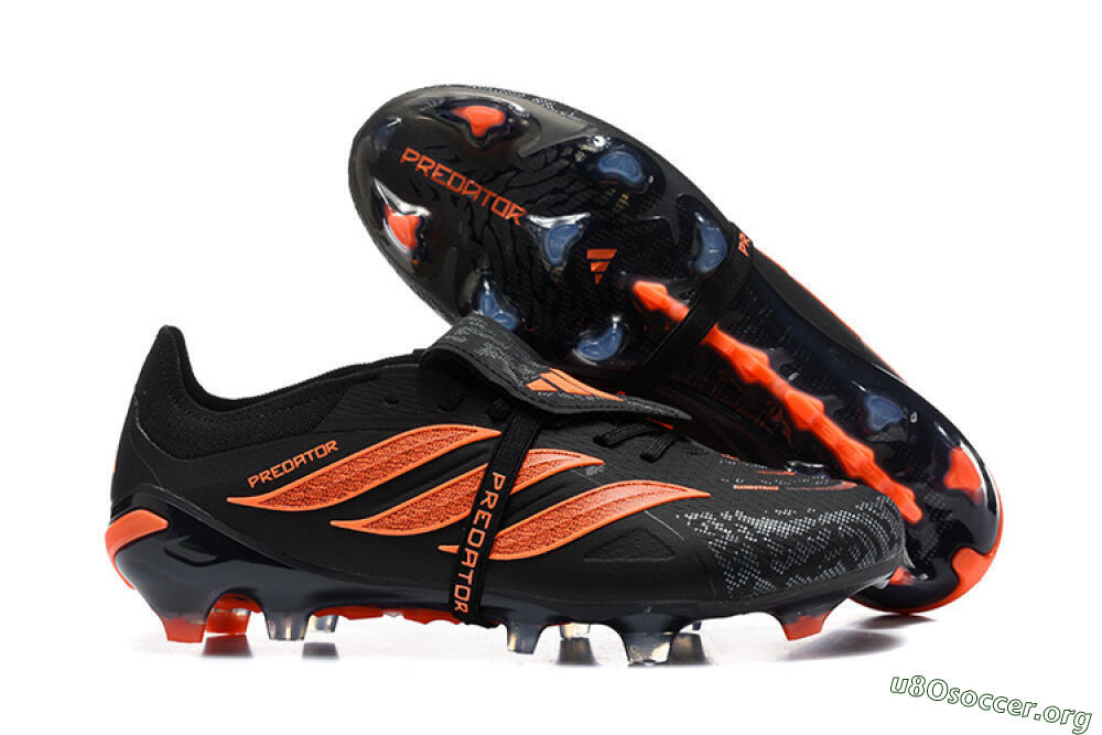 Adidas Predator 26 Elite Fold-Over Tongue FG Football Boots - Black/Vibrant Orange/Shadow Black 2