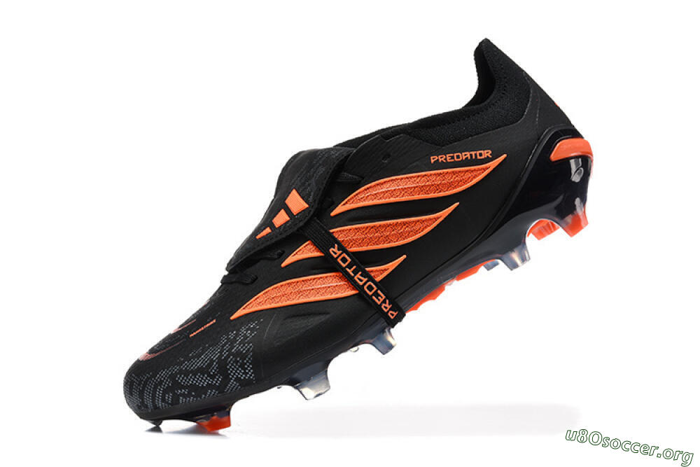 Adidas Predator 26 Elite Fold-Over Tongue FG Football Boots - Black/Vibrant Orange/Shadow Black 8