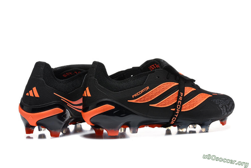 Adidas Predator 26 Elite Fold-Over Tongue FG Football Boots - Black/Vibrant Orange/Shadow Black 9