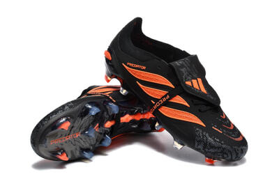 Adidas Predator 26 Elite Fold-Over Tongue FG Football Boots - Black/Vibrant Orange/Shadow Black