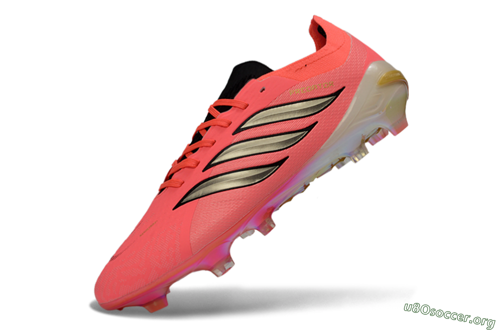 Adidas Predator 26 Elite FG Football Boots - Pink/Sunny Coral/Gleaming Gold 5