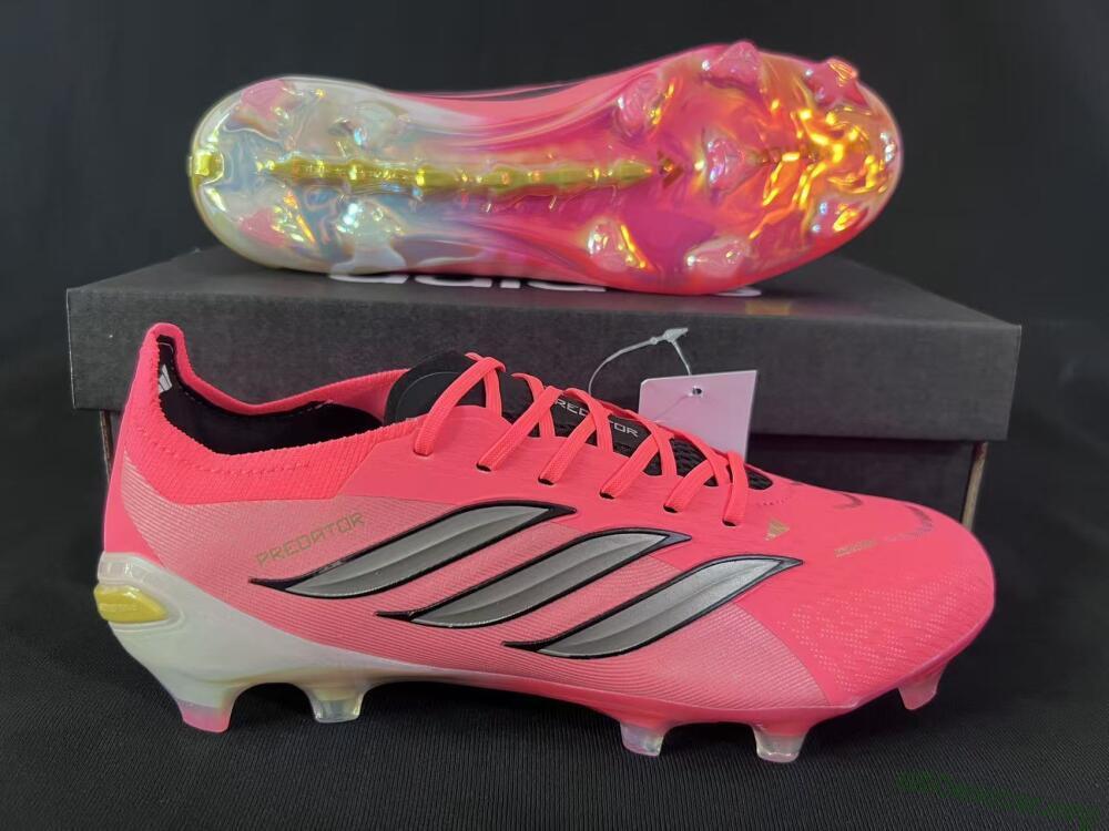 Adidas Predator 26 Elite FG Football Boots - Pink/Sunny Coral/Gleaming Gold