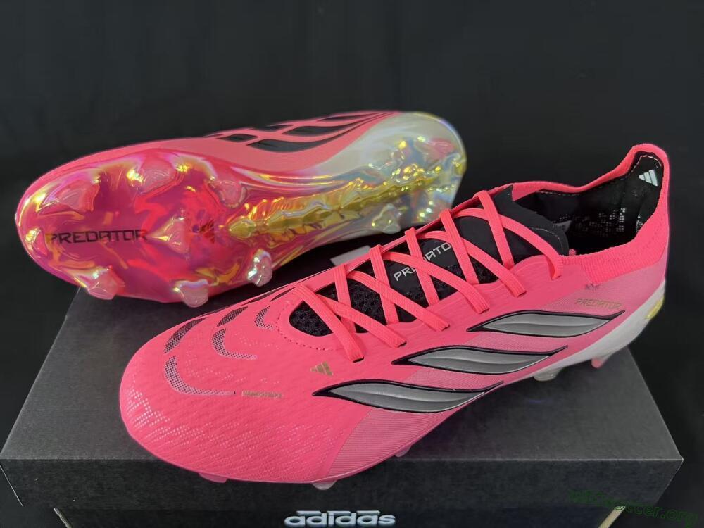 Adidas Predator 26 Elite FG Football Boots - Pink/Sunny Coral/Gleaming Gold
