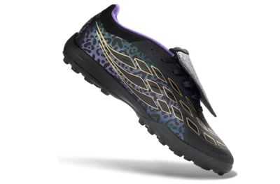 Adidas Predator 26 Elite Fold-Over Tongue TF Football Shoes - Black/Royal Purple/Gold