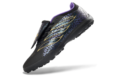 Adidas Predator 26 Elite Fold-Over Tongue TF Football Shoes - Black/Royal Purple/Gold
