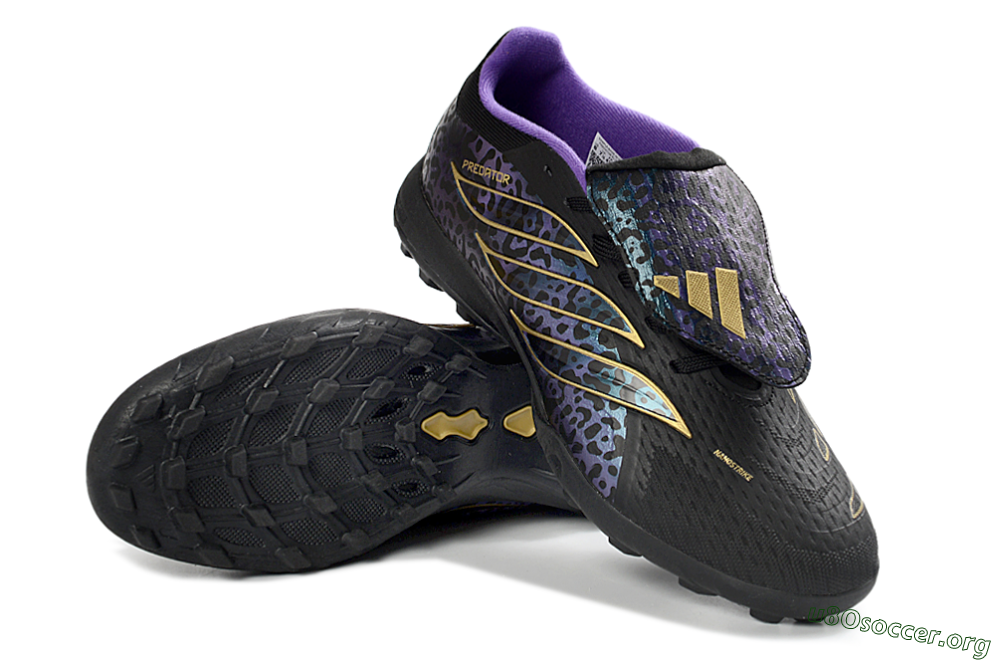 Adidas Predator 26 Elite Fold-Over Tongue TF Football Shoes - Black/Royal Purple/Gold 0