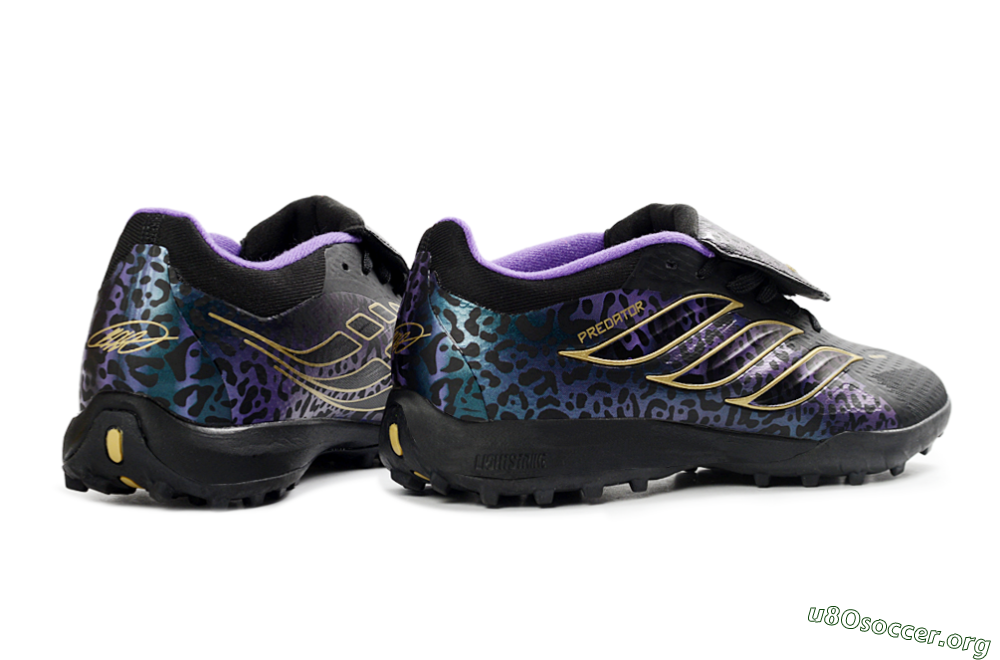 Adidas Predator 26 Elite Fold-Over Tongue TF Football Shoes - Black/Royal Purple/Gold 6
