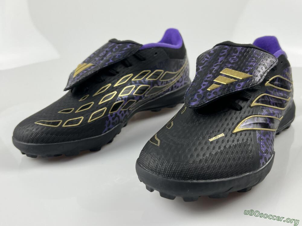 Adidas Predator 26 Elite Fold-Over Tongue TF Football Shoes - Black/Royal Purple/Gold