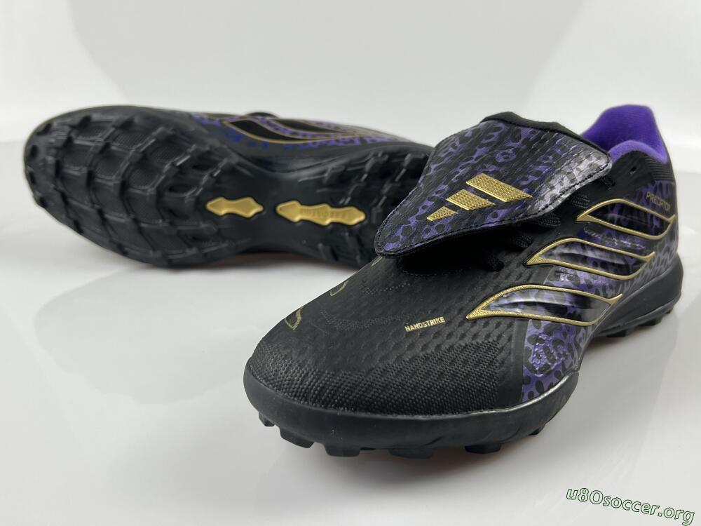 Adidas Predator 26 Elite Fold-Over Tongue TF Football Shoes - Black/Royal Purple/Gold