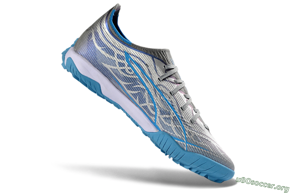 Puma Ultra Ultimate TF Football Shoes - Gray/Sky Blue/Silver 4