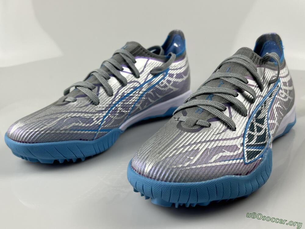 Puma Ultra Ultimate TF Football Shoes - Gray/Sky Blue/Silver