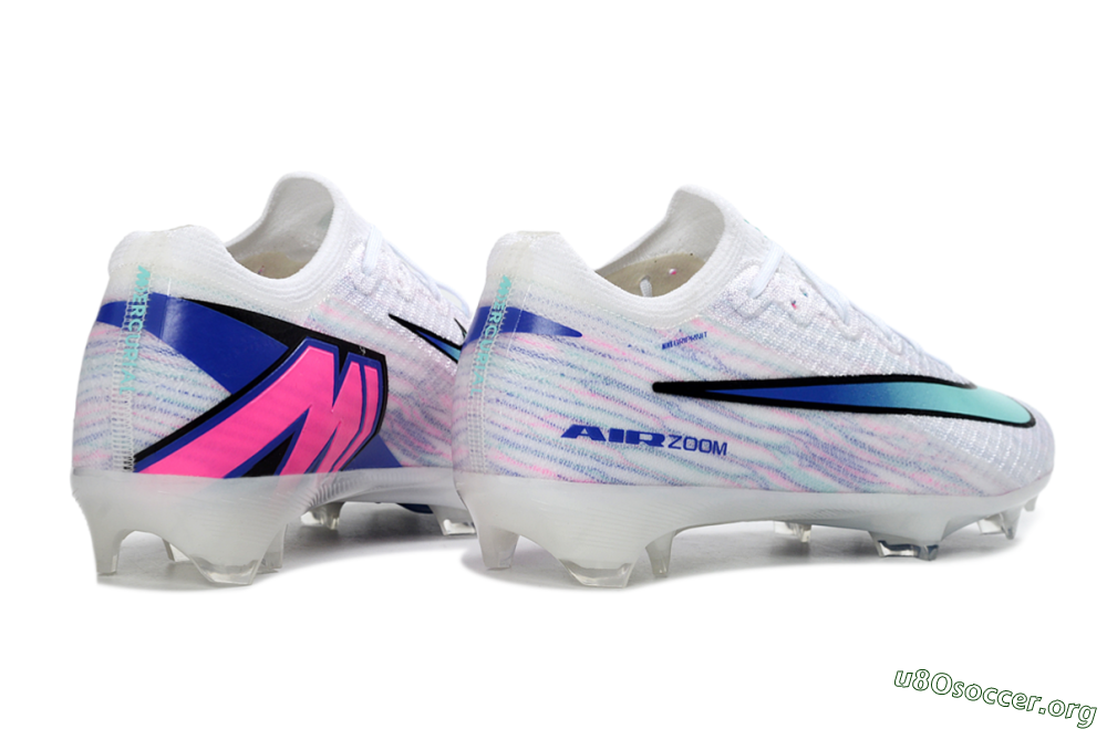 Nike Air Zoom Mercurial Vapor 16 Elite FG Football Boots - White/Aqua Blue/Misty Pink 5