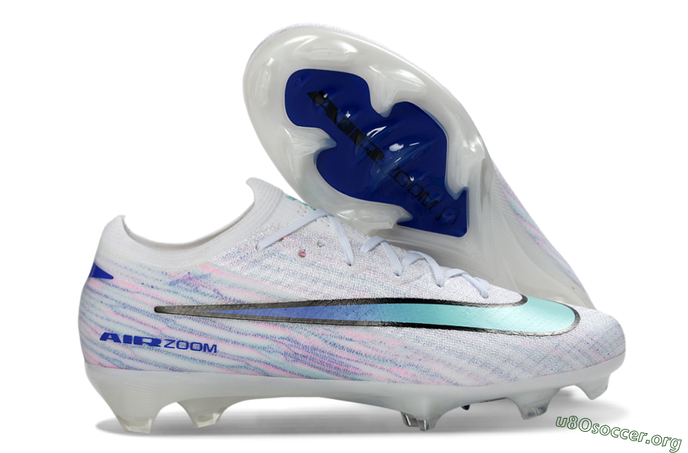 Nike Air Zoom Mercurial Vapor 16 Elite FG Football Boots - White/Aqua Blue/Misty Pink 2