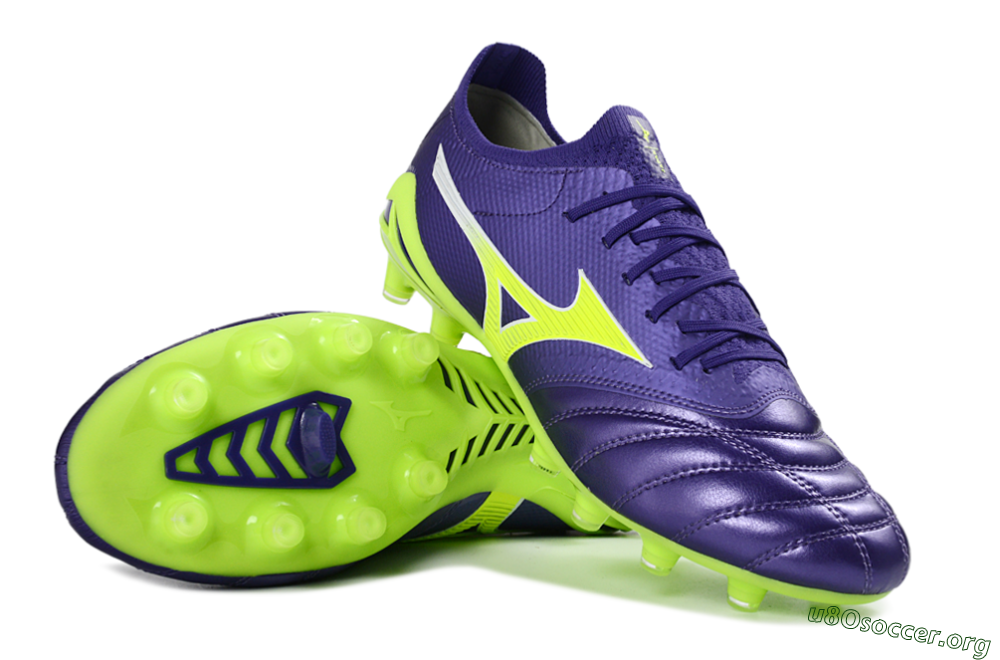 Mizuno Morelia Neo 4 FG Football Boots - Purple/Vibrant Green/Deep Violet 1