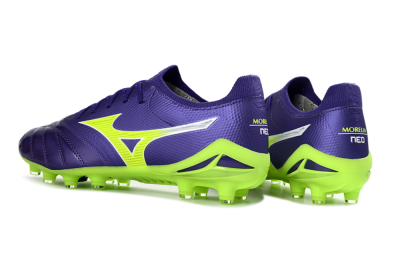 Mizuno Morelia Neo 4 FG Football Boots - Purple/Vibrant Green/Deep Violet