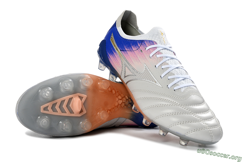 Mizuno Morelia Neo 4 FG Football Boots - Silver/Blue Wave/Pink Gradient 1
