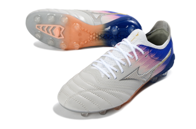Mizuno Morelia Neo 4 FG Football Boots - Silver/Blue Wave/Pink Gradient