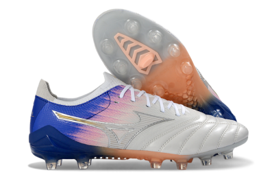 Mizuno Morelia Neo 4 FG Football Boots - Silver/Blue Wave/Pink Gradient