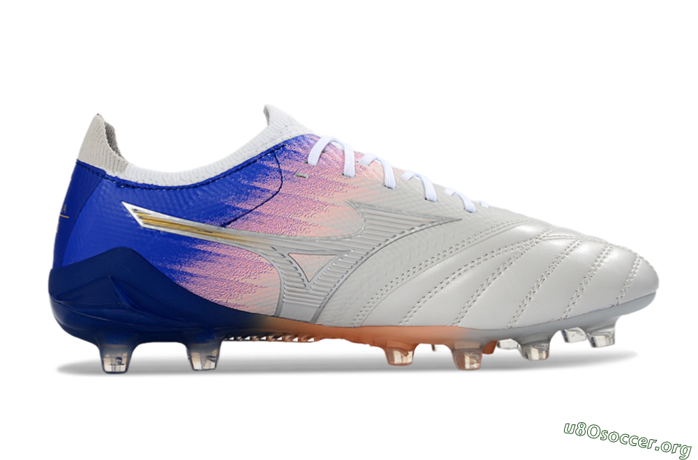 Mizuno Morelia Neo 4 FG Football Boots - Silver/Blue Wave/Pink Gradient 5